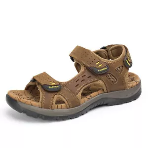 Neu Herren Sport Sandalen Sommer Trekkingsandalen Leder Outdoor Sommer Freizeit- - Bild 1 von 18