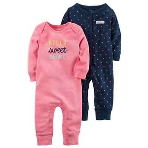 Paquete de 2 overoles de neón Carters bebés niñas Babysoft rosa 3M - Imagen 1 de 1