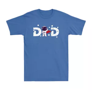 Space Dad Funny Astronaut Daddy Space Party Father's Day Gift Retro Blue T-Shirt - Picture 1 of 11