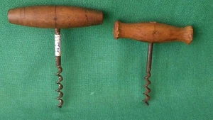 Paar Alte Korkenzieher Tire-Bouchon Korkenzieher IN Holz Und Ferro. N°II77 - Bild 1 von 5