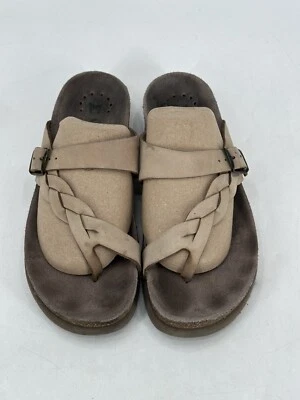 Sandália Feminina Mephisto Helen Twist 41 Couro Bege Fivela Tanga - Imagem 1 de 4