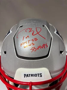 Totally TOM BRADY New England Patriot 3/3 SIGNED Speed Flex 2 Script Tristar COA - Picture 1 of 7