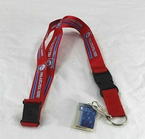NBA Philadelphia 76ers Red Lanyard Key Chain W/ Detachable Buckle Cover