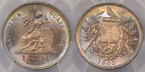 Guatemala 1900 Real PCGS MS 66 stunning color Only 2 Higher PC1328 combine - Picture 1 of 5