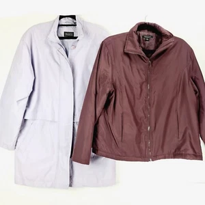 Lot of 2 Ladies Warm Winter Jackets Rockmans Padded & Sanro Pale Purple size 14 - Picture 1 of 14