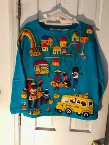 Vintage Michale Simon Rare School scene womens sweater - Picture 1 of 5