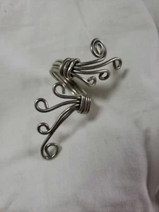Adjustable Wire Wrap Spiral Swirl Ring Silver Heady Art Deco Handmade - Picture 1 of 9