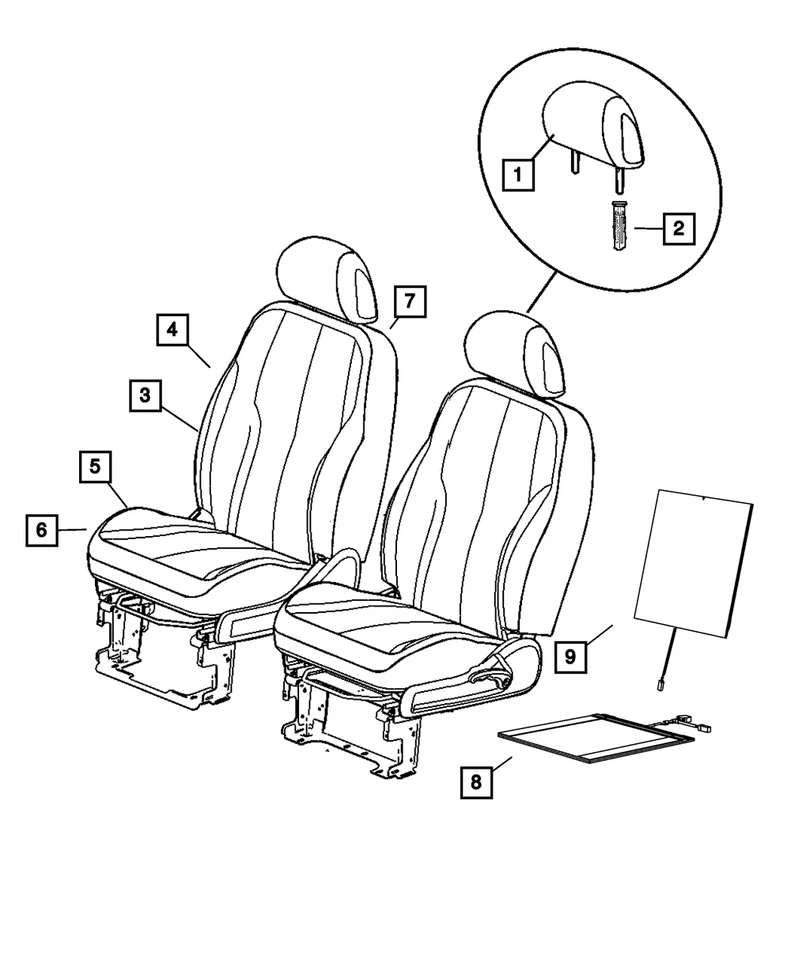 Funda Cojín Asiento Delantero Derecho Mopar Original 1JP961D5AA Foto 1 de 1