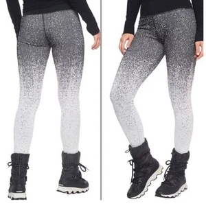 Athleta sz M Flurry Ombre Leggings Ribbed Black and White Pants High Rise - Picture 1 of 7