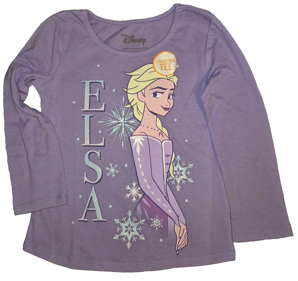 CAMISETA COLECCIONABLE ELSA FROZEN DISNEY MANGA LARGA BRILLANTE - NUEVA NIÑA TALLA 3T Foto 1 de 2