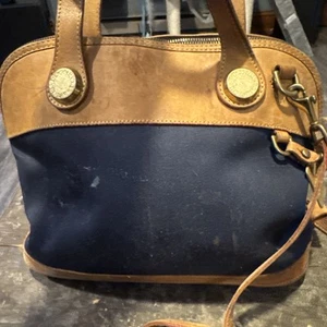 Dooney & Bourke Vintage Large Navy Blue Cabriolet Dome Shaped Bag-1990’s - Picture 1 of 11