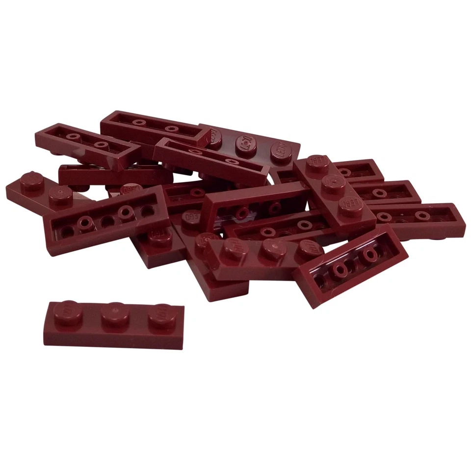 20 NUEVO LEGO Placa 1 x 3 Rojo Oscuro Foto 1 de 1