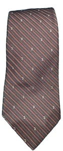 Vintage 1970s Envoy Polester Blend Designer Tie Brown Striped Retro 1970s look - Picture 1 of 9