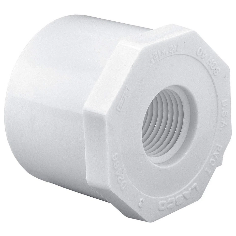 LASCO 438072 Reducing Bushing, 1/2 x 1/4 in, PVC 60UC50