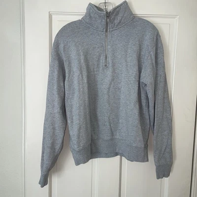 Sudadera Pullover Brandy Melville Gris Cuarto Cremallera Talla Única Foto 1 de 4