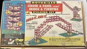 1960 Kenner Motorized Girder & Panel & Bridge & Turnpike Building Set #8 Vintage - Picture 1 of 12