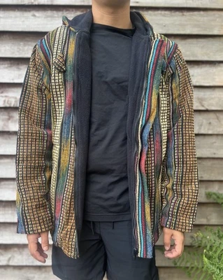 Unisex Algodón Polar Interior Sudadera con Capucha Chaqueta Hippie Retro Festival Invierno Chaqueta  Foto 1 de 4