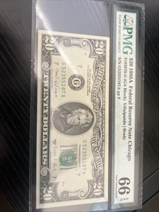 1988A $20 Federal Reserve Note Fr-2076-G Chicago PMG66 Gem EPQ - Picture 1 of 2