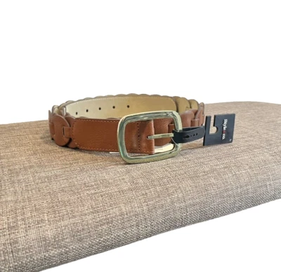(NOVO COM ETIQUETAS) Cinto Feminino Style&Co Marrom Oval Escada Trançado Tamanho M - Imagem 1 de 4