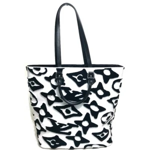 LOUIS VUITTON M45567 Tufted Monogram LVXUF Cabas Hand Bag Tote Bag White/Black - Picture 1 of 12