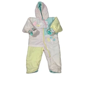 Traje de Nieve Bebé Gitano Talla 24T Colores Pastel Mitones a Presión Cremallera Completa Con Capucha - Imagen 1 de 15
