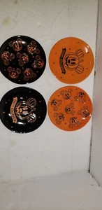 4 ZRIKE 6" Plates SET HALLOWEEN MICKEY MOUSE PUMPKIN DISNEY ORANGE BLACK MINT!! - Picture 1 of 6