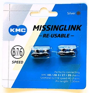 2 Pack NEW KMC 6/7/8 Speed Missing Link Bike Chain Quick Links KMC SRAM Shimano - Picture 1 of 3