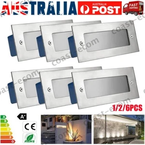 Stainless Steel Outdoor Garden Recessed LED Step Wall Lights Stair Corner Lamps - Picture 1 of 17