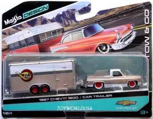 Maisto Design TOW & GO 1987 Chevy 1500 / Car Trailer - Picture 1 of 1