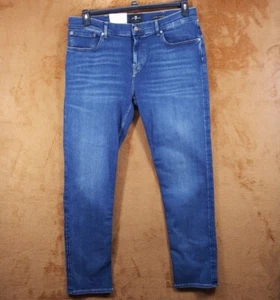 7 FOR ALL MANKIND Mens Jeans Size 38 Blue Medium Wash Modern Slim SLIMMY TAPERED - Picture 1 of 9