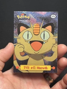 Meowth TV11 Topps Pokemon Card Series 1 sandpaper Foil - Picture 1 of 4
