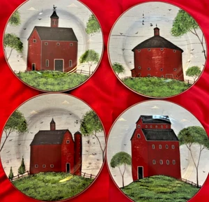 4 WARREN KIMBLE Barns 8 1/8 inch Plates 1998-2002 - Picture 1 of 6