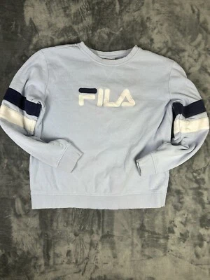 Vintage Y2K Fila Blue Crewneck Sweatshirt Women’s Size LargeChest Spellout - Image 1 of 4