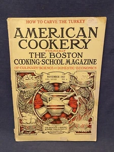 November 1927 American Cookery Boston Cooking School Recipes Culinary Turkey - Imagen 1 de 7