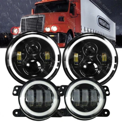 For Freightliner Century Class 7'' LED Projector Headlight Hi/Lo & 4'' Fog Light - Image 1 of 4