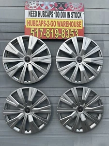 2007-2018 Toyota Camry 16" 10 Spoke Set Of 4 Hubcaps Aftermarket Black Emblem - Picture 1 of 7