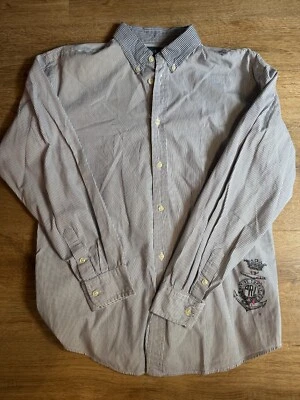 Camisa Ralph Lauren Marine Supply Company Botón XL (20) Azul Blanco Pin Rayas Foto 1 de 4