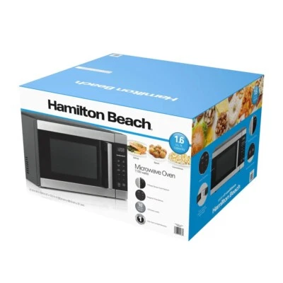 Horno microondas encimera con sensor Hamilton Beach de 1,6 pies cúbicos en acero inoxidable Foto 1 de 4