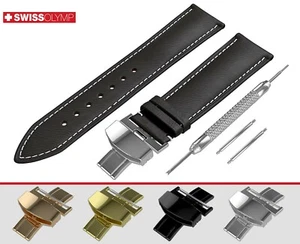 Für CITIZEN flaches dunkelbraunes Echtleder Uhrenarmband Band für Schließe Schließe - Bild 1 von 12