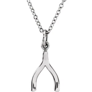 Collar Wishbone Make A Wish Pequeño Elegante Oro Amarillo 18K Vermeil Plata Esterlina - Imagen 1 de 10