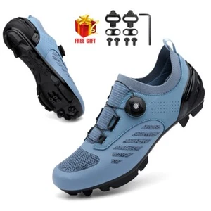 Men's MTB Cycling Flat Shoes Road Breathable Bike Sneakers with SPD Cleats - Picture 1 of 23