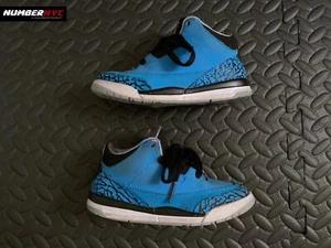 NIKE AIR JORDAN 3 RETRO POWDER BLUE US SIZE 9.5c KIDS 832033-406 BOYS - Picture 1 of 8