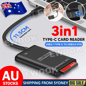 USB 3.1 Type C to USB 3.0 OTG Adapter TF/Micro SD Memory Phone Card Reader OZ - Picture 1 of 12