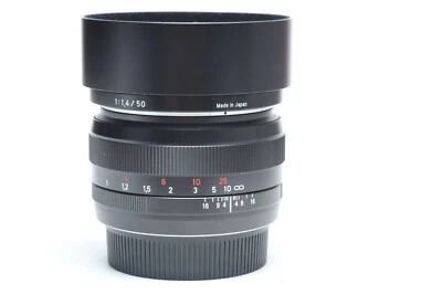 Carl Zeiss 50mm f/1.4 Planar T* ZE Lens W/Hood for Canon EF 7630*EX* - Image 1 of 4