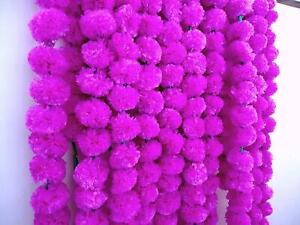 Pink Color Indian Marigold Artificial Flower Garland Wedding Party Décor Vine