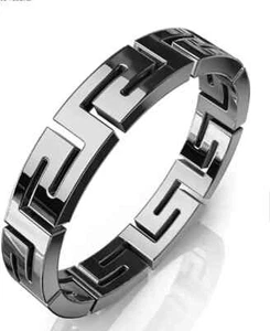 King Ring Greek Key Ring Silver Titanium Style 4mm Stylish Stainless Steel Size9 - Picture 1 of 10