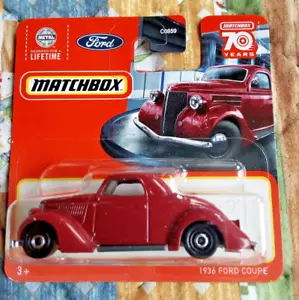 2021 Mattel Matchbox 70 Years 19/100 1936 Ford Coupe Maroon red - Picture 1 of 8
