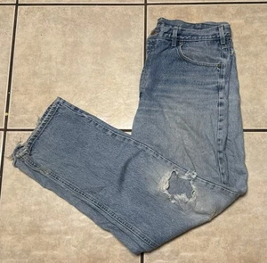 DISTRESSED Y2K Carhartt Work Wear Relaxed Fit Dungarees 38x34 UFCW Union USA - Picture 1 of 13