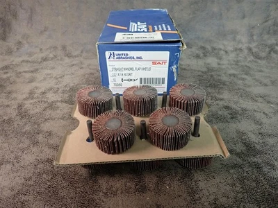 NEW United Abrasives Sait 70050 2"x1"x1/4" 60 Grit Flap Wheels 10 Pack (N27) Foto 1 de 4