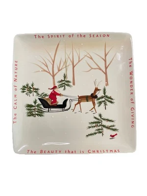 HALLMARK Plato Decorativo/Servidor Navidad 10 3/8" x 10 3/8" Cuadrado - Santa Foto 1 de 2